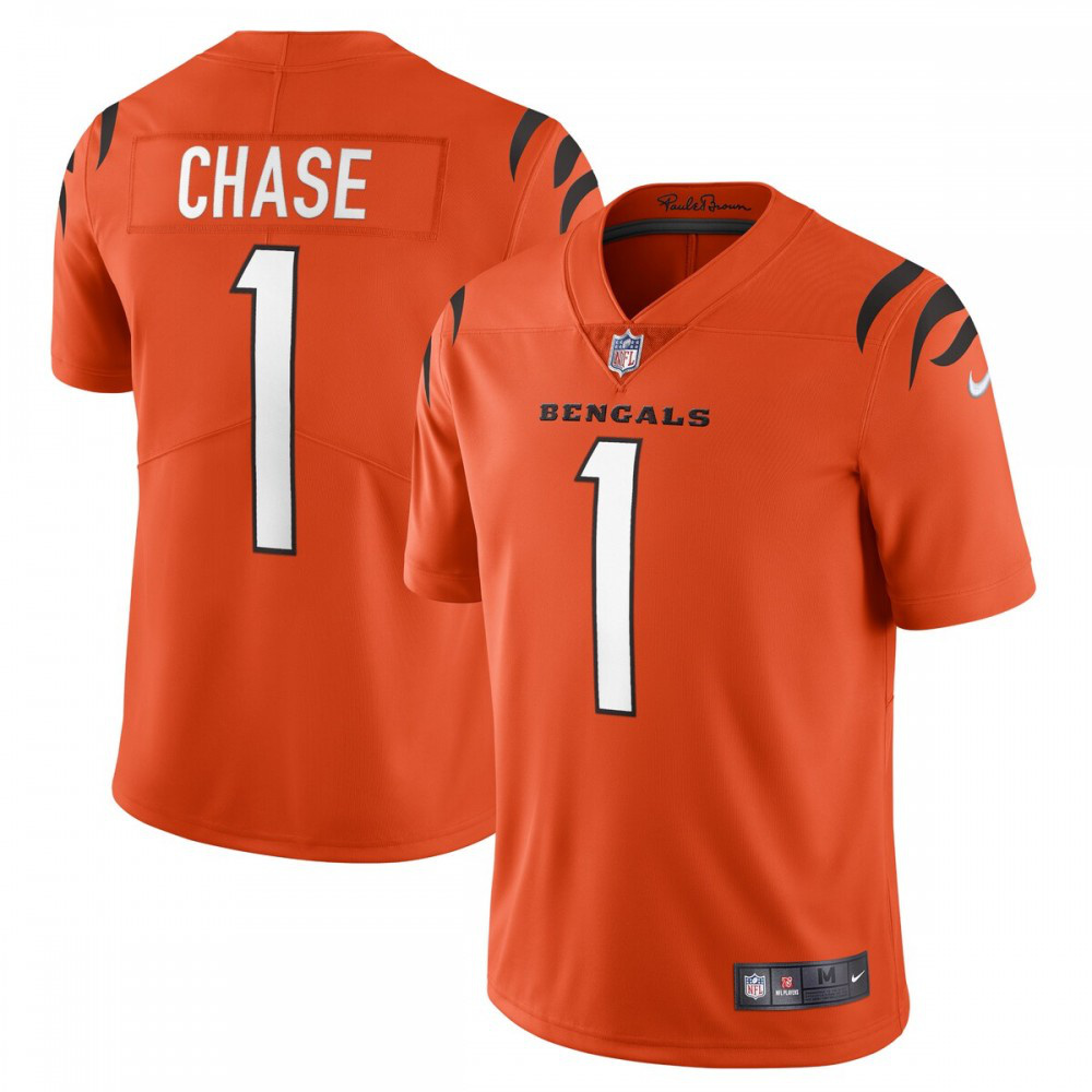 Ja'Marr Chase Cincinnati Bengals Nike Alternate Vapor Limited Jersey - Orange-Profan Arena